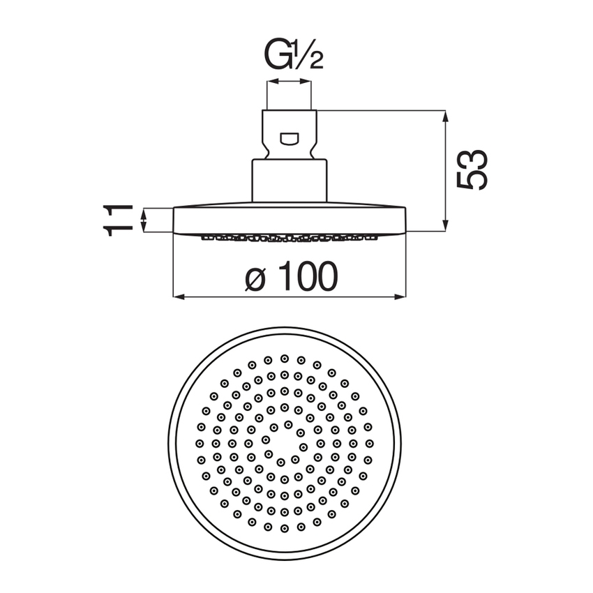 Immagine di Nobili SHOWER soffione a snodo rotondo da Ø 10 cm. in ABS, colore tabacco finitura opaco AD139/141TA