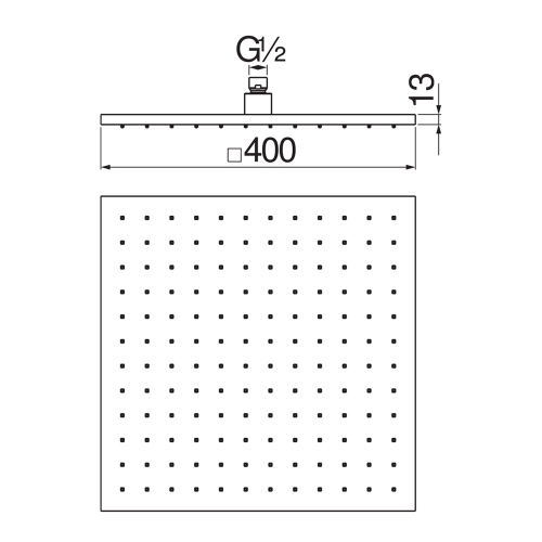 Immagine di Nobili SHOWER soffione a snodo quadrato 40 x 40 cm. in acciaio inox, finitura cromo AD139/110CR