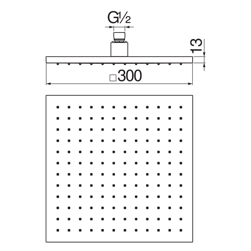 Immagine di Nobili Soffione a snodo quadrato 30 cm, finitura cromo AD139/109CR