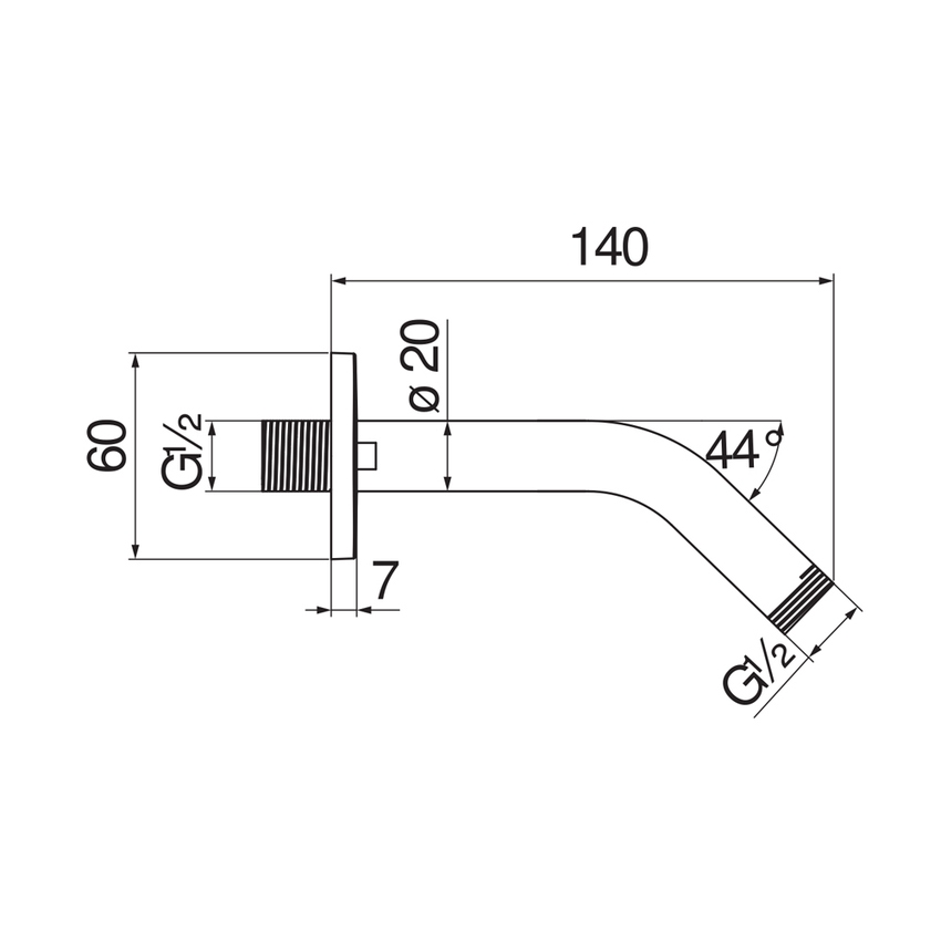 Immagine di Nobili Braccio a parete P.14 cm, finitura cromo AD138/40CR
