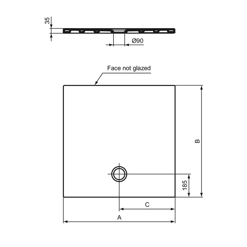 Immagine di Ideal Standard STRADA+ piatto doccia rettangolare L.140 P.80 cm, colore bianco finitura sabbia sottile T5638IG