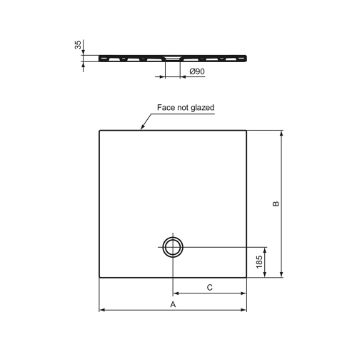 Immagine di Ideal Standard STRADA+ piatto doccia rettangolare L.100 P.75 cm, colore bianco finitura sabbia sottile T5645IG