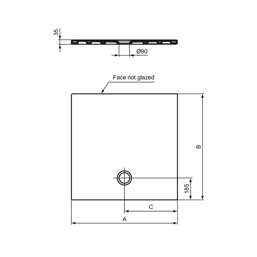 Immagine di Ideal Standard STRADA+ piatto doccia rettangolare L.100 P.75 cm, colore bianco finitura sabbia sottile T5645IG