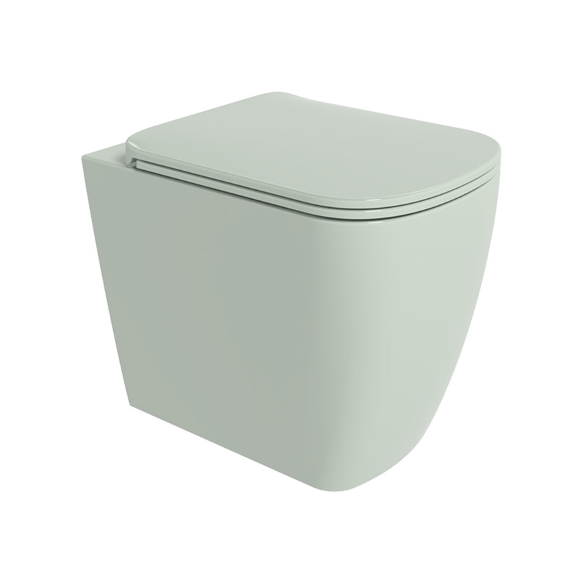 Immagine di Flaminia PLAY vaso a pavimento back to wall, con sistema gosilent®, con scarico S/P, senza sedile, colore verde giada finitura lucido PY117SVG