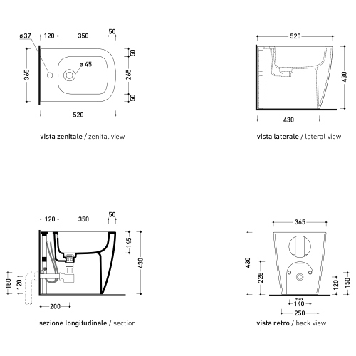 Immagine di Flaminia PLAY set sanitari back to wall, vaso con scarico S/P, sistema gosilent® e coprivaso slim con discesa rallentata, bidet monoforo con troppopieno, colore bianco finitura lucido PY117S+PY217+PYCW05