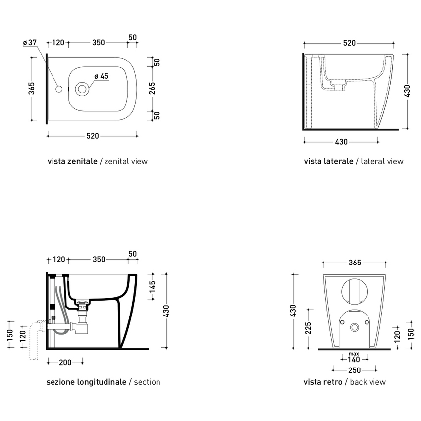 Immagine di Flaminia PLAY set sanitari back to wall, vaso con scarico S/P, sistema gosilent® e coprivaso slim con discesa rallentata, bidet monoforo con troppopieno, colore bianco finitura lucido PY117S+PY217+PYCW05