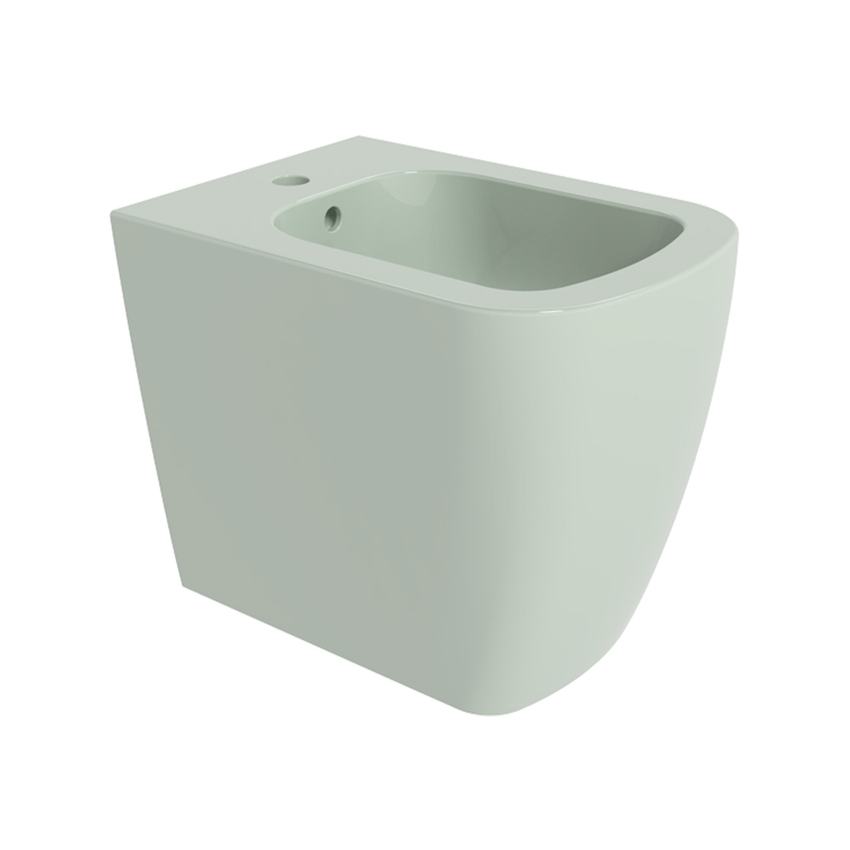 Immagine di Flaminia PLAY bidet a pavimento P.52 cm back to wall, monoforo, con troppopieno, colore verde giada finitura lucido PY217VG