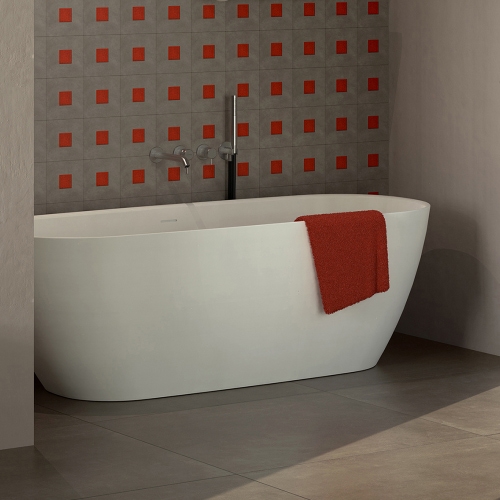 Immagine di Flaminia PLAY vasca freestanding L.170 cm, tappo piletta incluso in tinta con la vasca, con troppopieno, colore bianco finitura lucido PY170VB