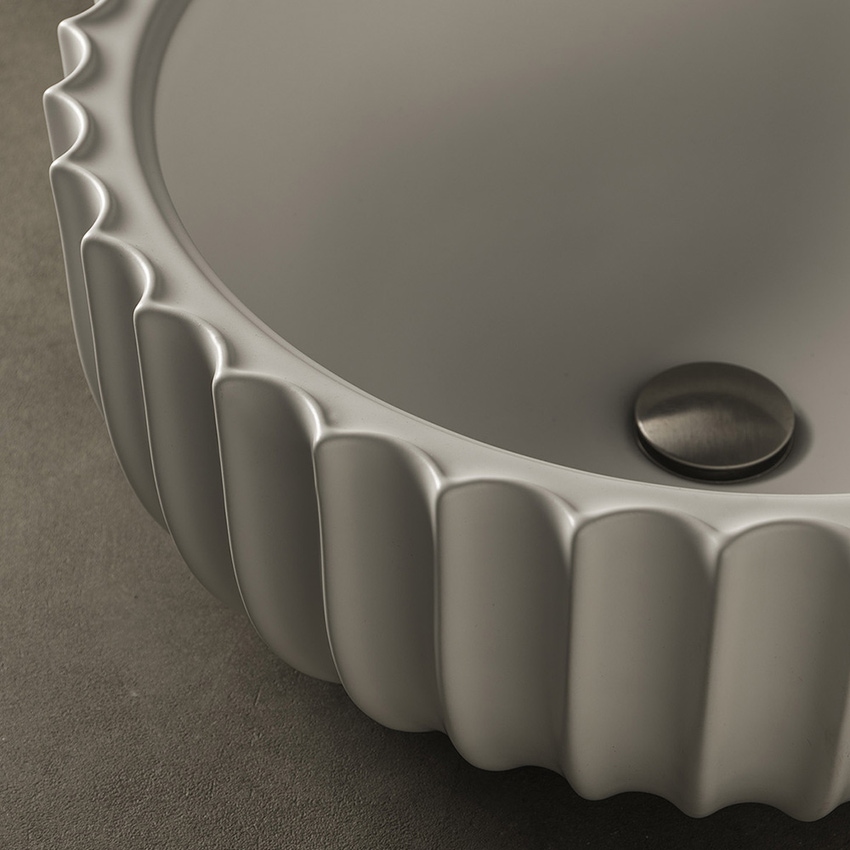 Immagine di Flaminia SETTECENTO lavabo Ø 44 cm da appoggio, in ceramica, senza foro per rubinetteria e senza troppopieno, colore bianco finitura lucido SE44A