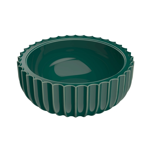 Immagine di Flaminia SETTECENTO lavabo Ø 50 cm da appoggio, in ceramica, senza foro per rubinetteria e senza troppopieno, colore smeraldo finitura lucido SE50ASME