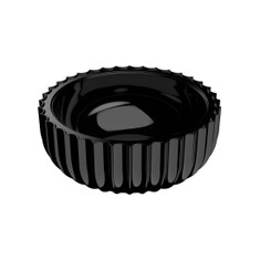 Immagine di Flaminia SETTECENTO lavabo Ø 44 cm da appoggio, in ceramica, senza foro per rubinetteria e senza troppopieno, colore nero finitura lucido SE44ANER