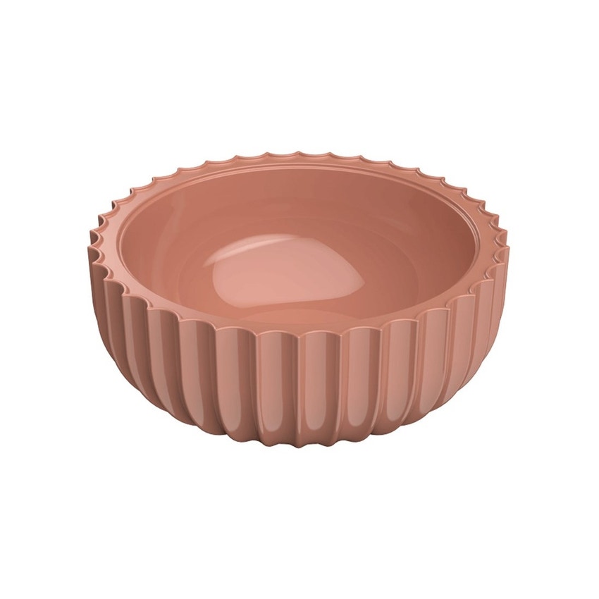 Immagine di Flaminia SETTECENTO lavabo Ø 44 cm da appoggio, in ceramica, senza foro per rubinetteria e senza troppopieno, colore terracotta finitura lucido SE44ATC