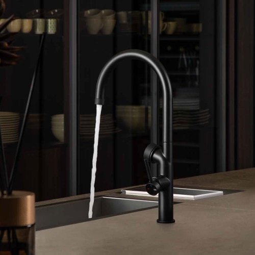 Immagine di Gessi VITA miscelatore semi-professionale monocomando H.47 cm, con bocca girevole e sistema di erogazione multifunzione, finitura cromo 60720#031