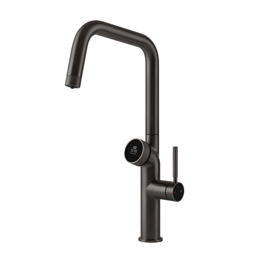 Immagine di Gessi VITA miscelatore semi-professionale monocomando H.43 cm, con bocca girevole e sistema di erogazione multifunzione, finitura black metal brushed PVD 60721#707