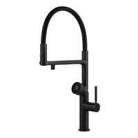 Immagine di Gessi VITA miscelatore semi-professionale monocomando H.51 cm, con bocca girevole e sistema di erogazione multifunzione, colore nero finitura opaco 60722#299