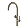 Immagine di Gessi VITA miscelatore semi-professionale monocomando H.47 cm, con bocca girevole e sistema di erogazione multifunzione, finitura finox brushed nickel 60720#149