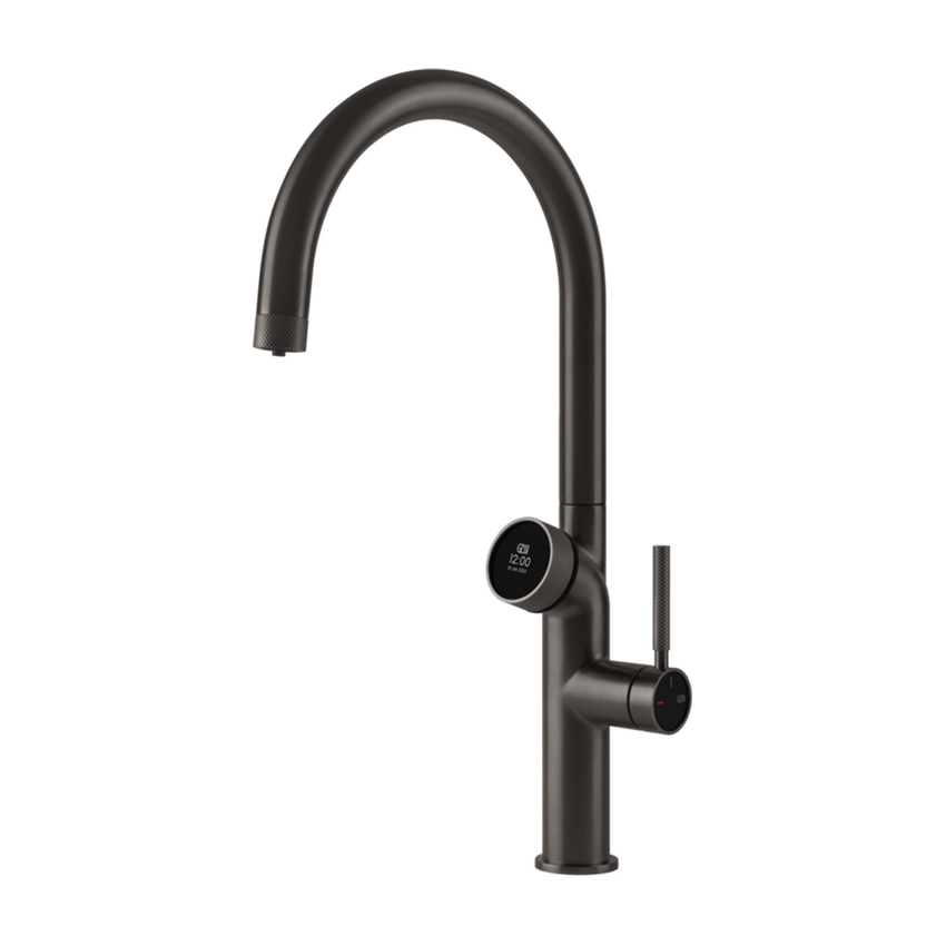 Immagine di Gessi VITA miscelatore semi-professionale monocomando H.47 cm, con bocca girevole e sistema di erogazione multifunzione, finitura black metal brushed PVD 60720#707