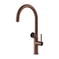 Immagine di Gessi VITA miscelatore semi-professionale monocomando H.47 cm, con bocca girevole e sistema di erogazione multifunzione, finitura copper brushed PVD 60720#708