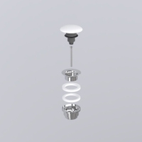 Immagine di Cielo Piletta universale click clack finitura cromo, con coperchio in ceramica colore bianco finitura lucido PIL01B
