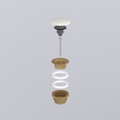 Immagine di Cielo Piletta universale click clack finitura bronzo, con coperchio in ceramica colore bianco finitura lucido PIL01BRB