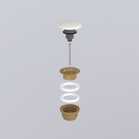 Immagine di Cielo Piletta universale click clack finitura bronzo, con coperchio in ceramica colore bianco finitura lucido PIL01BRB