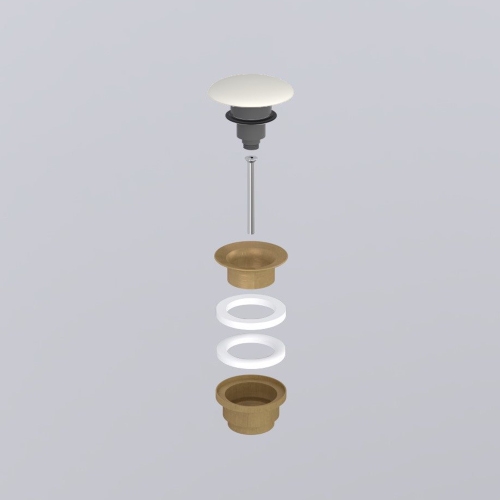 Immagine di Cielo Piletta universale click clack finitura bronzo, con coperchio in ceramica colore bianco finitura lucido PIL01BRB