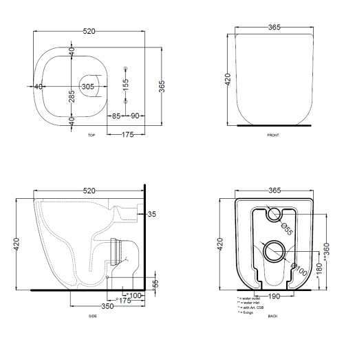 Immagine di Cielo ERA set completo sanitari a pavimento vaso rimless, sedile a discesa rallentata, bidet monoforo con troppopieno, colore alga finitura lucido ERVAKAL+CPVERTFAL+ERBIAL
