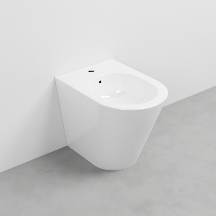 Immagine di Cielo MARE bidet a pavimento monoforo, con troppopieno, completo di fissaggio, colore bianco finitura lucido MRBI