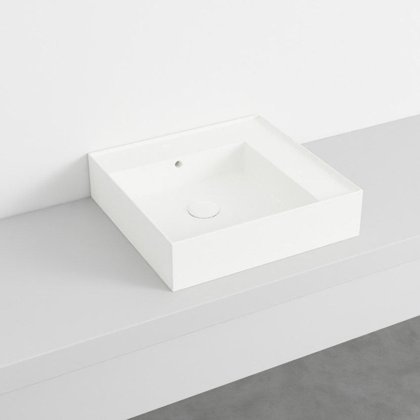 Immagine di Cielo ENJOY lavabo sospeso rettangolare L.50 cm, senza foro per rubinetteria, con troppopieno, colore bianco finitura lucido EJLA50SF