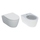 Geberit ICON set sanitari sospesi, vaso Rimfree, con sedile a chiusura ammortizzata, bidet monoforo con troppopieno, colore bianco finitura opaco 501.663.JT.1+501.898.JT.1