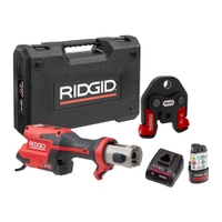 Immagine di Ridgid RP 251 pressatrice in linea a batteria completo di ganasce V 15-22-28 mm, con cassetta di trasporto, caricabatteria 12 V e batteria Li-Ion 12 V 2.5 Ah Advanced 78268