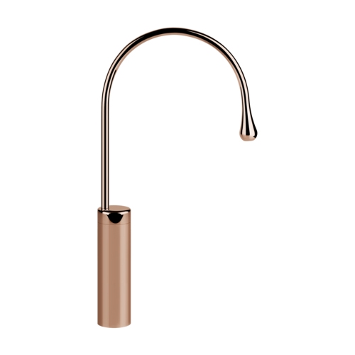 Immagine di Gessi GOCCIA miscelatore per lavabo H.52 cm, senza scarico, con flessibili di collegamento, bocca fissa, finitura Copper GHRC 33859#123