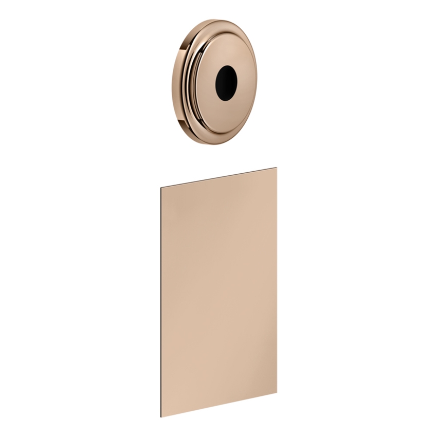 Immagine di Gessi INCISO comando remoto elettronico a parete, con box per la regolazione della temperatura e della portata, finitura copper PVD 58019#030