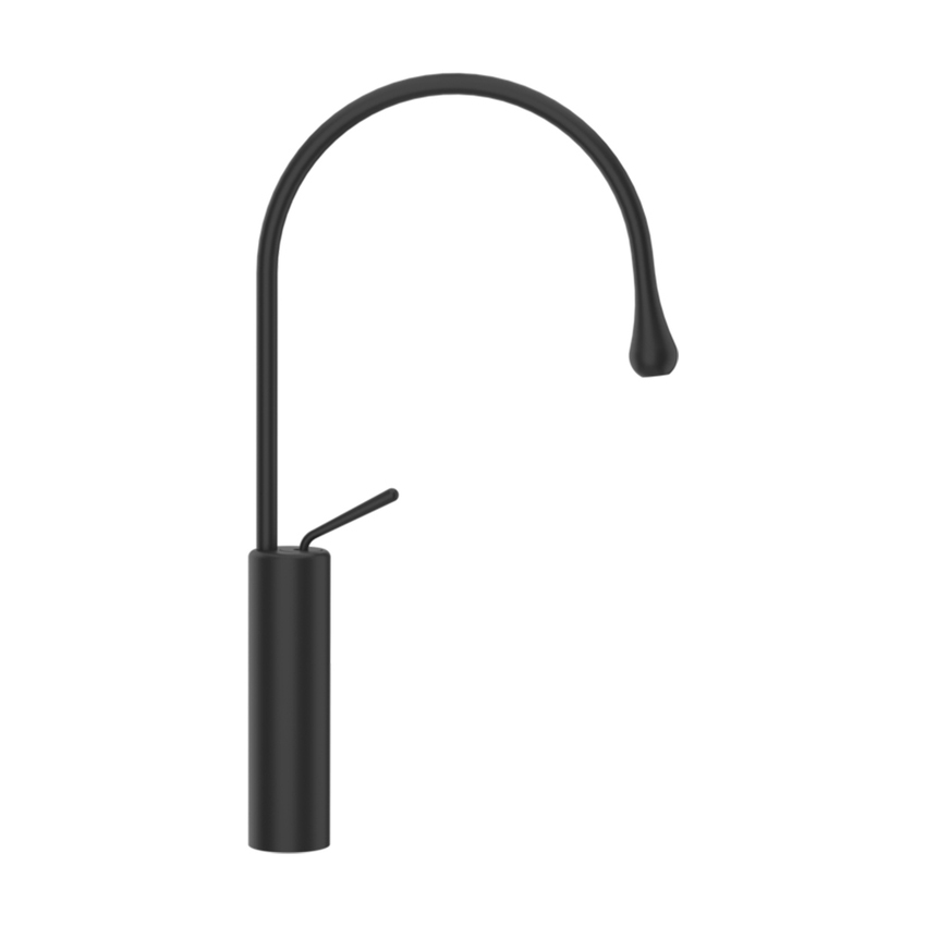 Immagine di Gessi GOCCIA miscelatore lavabo alto H.53 P.29 cm, senza scarico, con flessibili di collegamento, finitura black XL 33609#299