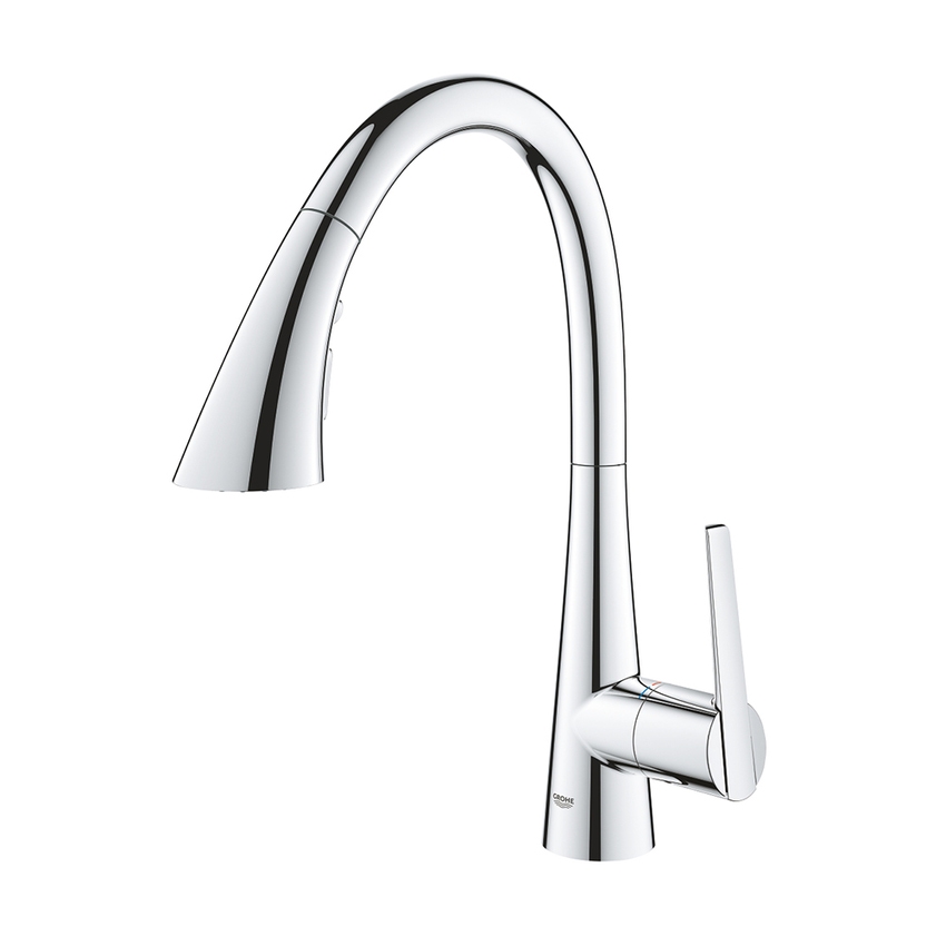 Immagine di Grohe ZEDRA miscelatore monocomando H.40 cm per lavello con doccetta estraibile, finitura cromo 32294002