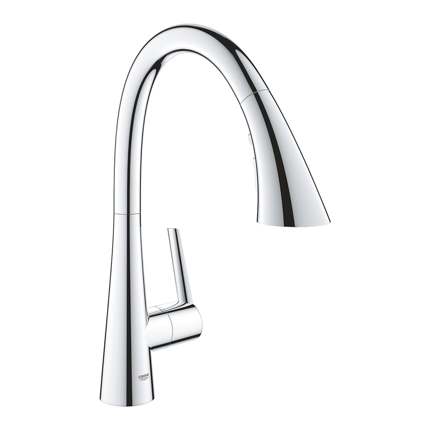 Immagine di Grohe ZEDRA miscelatore monocomando H.40 cm per lavello con doccetta estraibile, finitura cromo 32294002