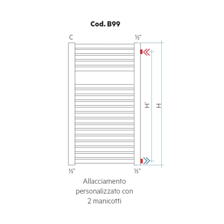 Immagine di Irsap Allacciamento personalizzato con 2 manicotti (richiedere fattibilità) Cod.B99-1