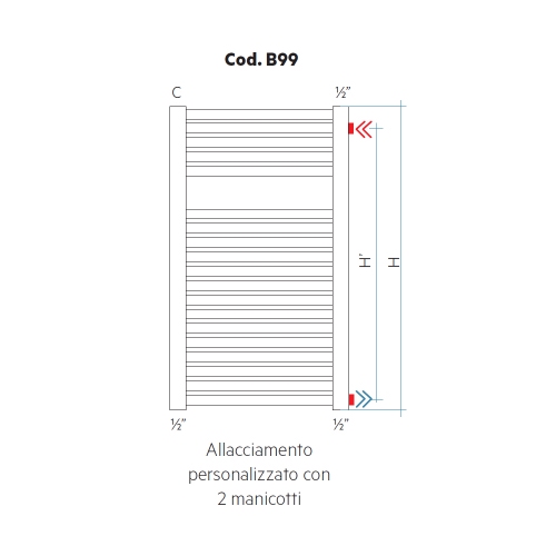 Immagine di Irsap Allacciamento personalizzato con 2 manicotti (richiedere fattibilità) Cod.B99-1