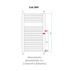 Immagine di Irsap Allacciamento personalizzato con 2 manicotti e diaframma (richiedere fattibilità) Cod.B99-2