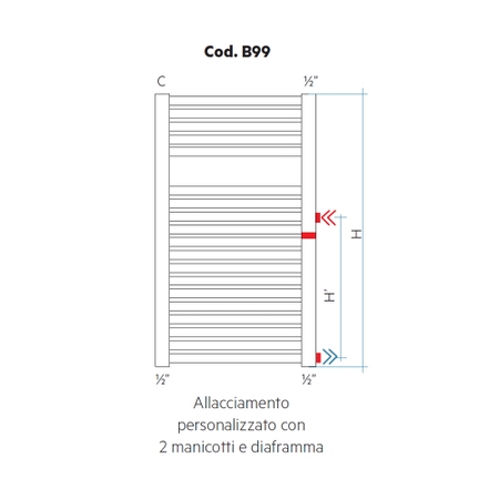 Immagine di Irsap Allacciamento personalizzato con 2 manicotti e diaframma (richiedere fattibilità) Cod.B99-2