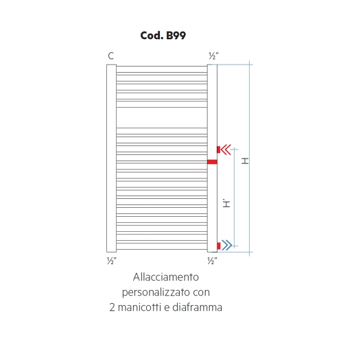 Immagine di Irsap Allacciamento personalizzato con 2 manicotti e diaframma (richiedere fattibilità) Cod.B99-2