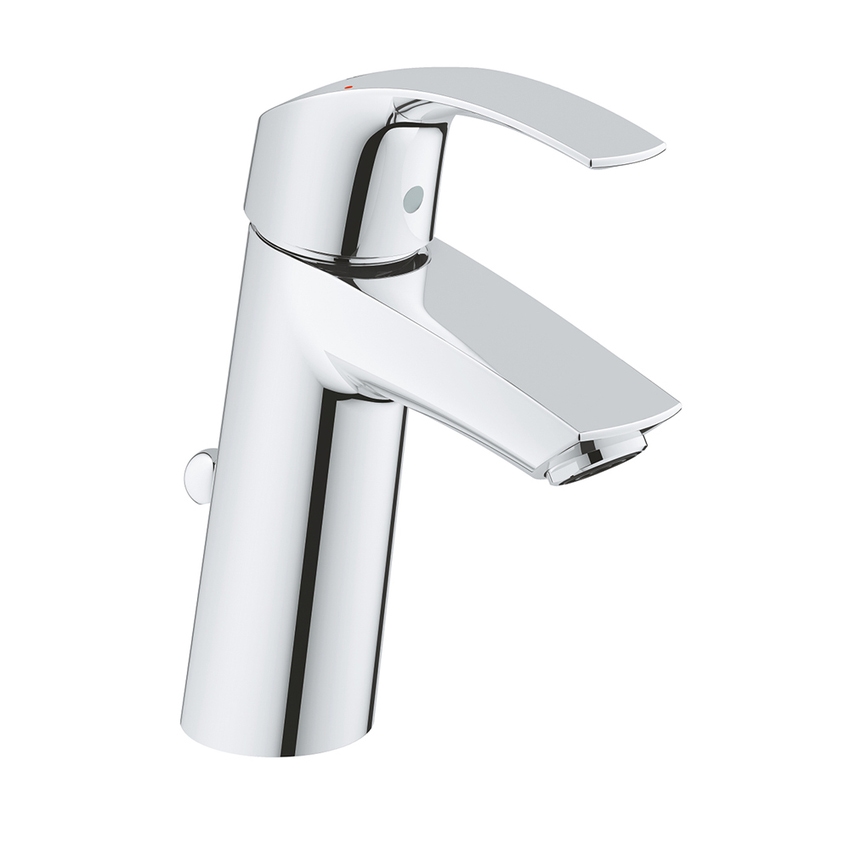 Immagine di Grohe EUROSMART miscelatore monocomando H.17 cm per lavabo, con scarico, finitura cromo 23322001