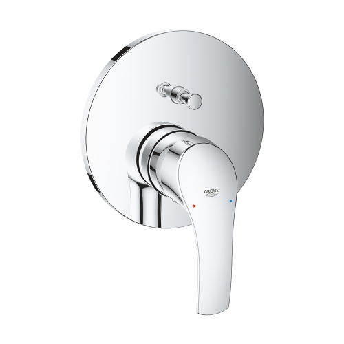 Immagine di Grohe EUROSMART miscelatore monocomando a due vie, con deviatore, senza corpo incasso, finitura cromo 24043002