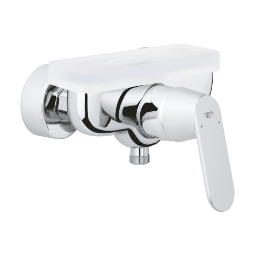 Immagine di Grohe EUROSMART COSMOPOLITAN miscelatore monocomando per doccia, a parete, con limitatore di portata, finitura cromo 32838000