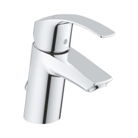 Immagine di Grohe EUROSMART miscelatore monocomando H.15 cm per lavabo, con catenella rientrabile e scarico, con tecnologia Grohe SilkMove, finitura cromo 33188002