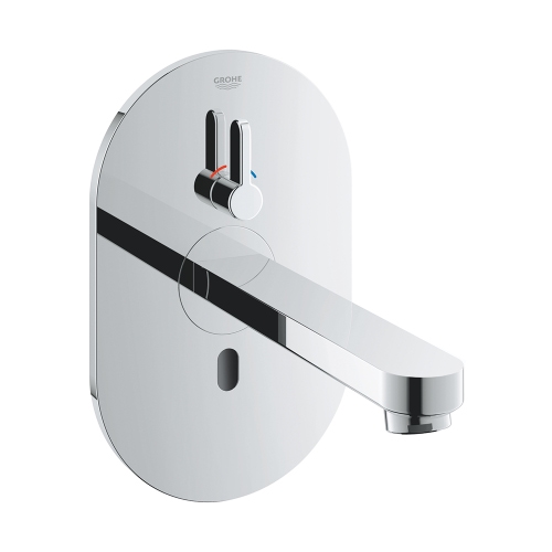 Immagine di Grohe EUROSMART COSMOPOLITAN E miscelatore elettronico P.18 cm per lavabo, senza corpo incasso, con comando ad infrarossi e limitatore di temperatura regolabile, finitura cromo 36315000