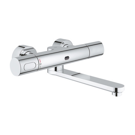 Immagine di Grohe EUROSMART COSMOPOLITAN E miscelatore termostatico P.29 cm a parete per lavabo, con bocca girevole, con comando ad infrarossi, finitura cromo 36332000