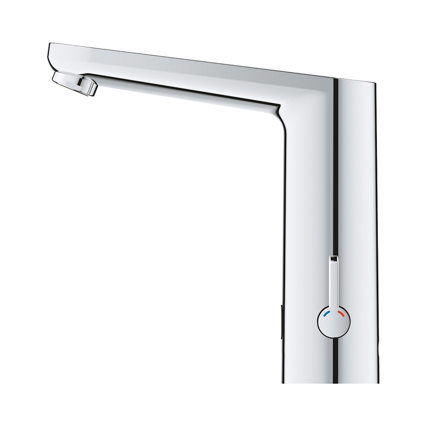 Immagine di Grohe EUROSMART COSMOPOLITAN E miscelatore elettronico H.17 cm per lavabo, senza scarico, con comando ad infrarossi e limitatore di temperatura regolabile, finitura cromo 36422001