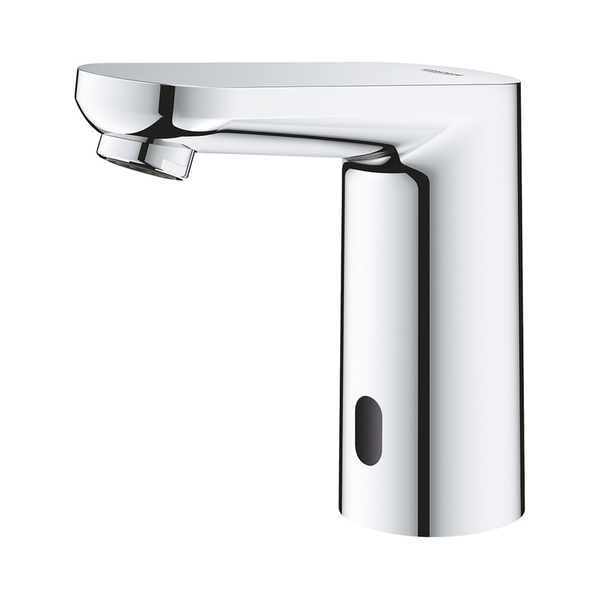 Immagine di Grohe EUROSMART COSMOPOLITAN E miscelatore elettronico H.13 cm per lavabo, senza scarico, con comando ad infrarossi, limitatore di temperatura regolabile e dispositivo di miscelazione nascosto, finitura cromo 36330002