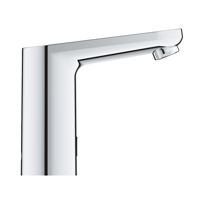 Immagine di Grohe EUROSMART COSMOPOLITAN E miscelatore elettronico H.13 cm per lavabo, senza scarico, con comando ad infrarossi, limitatore di temperatura regolabile e dispositivo di miscelazione nascosto, finitura cromo 36330002